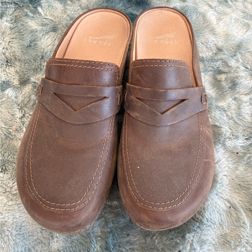 Brown Leather Clogs - Picture 2 of 4